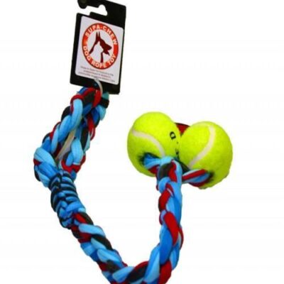 Supa-Chew Cotton Sling with 2 Balls Dog Rope Toy