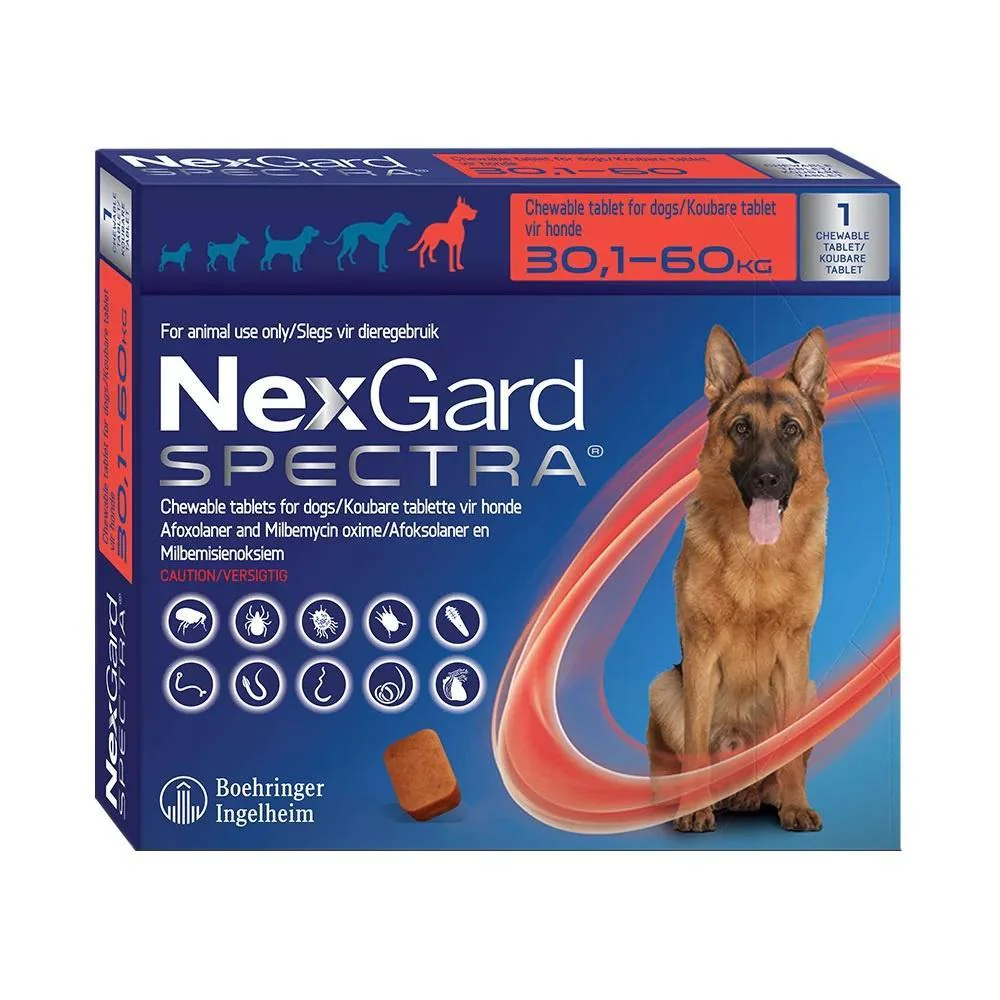NexGard Spectra Chewable Parasite Protection for Dogs (30.1–60 kg)