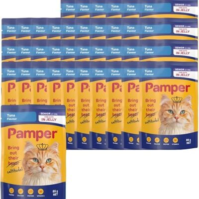Pamper Tuna Flavor Senior Wet Cat Food 85 g Pouches (Pack of 36)