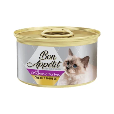 Bon Appetit Creamy Cat Mousse Chicken And Turkey 85gm (Tray Of 12)