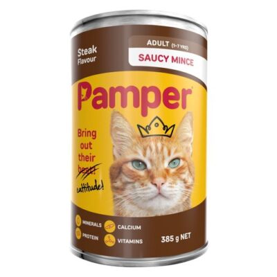 Pamper Moist Cat Food Steak Cuts (12 x 385g)